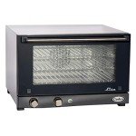 Cadco OV-013 23-5/8" Half-Size Countertop Convection Oven for Restaurant Hotel Food Truck Concession Kiosk, (3) Half-Size Sheet Pan Capacity and Manual Controls, Stainless Steel, 120V, NSF