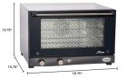 Cadco OV-013 23-5/8" Half-Size Countertop Convection Oven for Restaurant Hotel Food Truck Concession Kiosk, (3) Half-Size Sheet Pan Capacity and Manual Controls, Stainless Steel, 120V, NSF