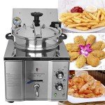 PreAsion 16L High Pressure Fried Chicken Machine 110V Chicken Pressure Fryer Counter Top Electric Deep Fryer With Thermostat Food Oven Fryer, Fried Delicacies, Stainless Steel 2400W