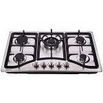 Deli-kit® 30 Inch Gas Cooktops Dual Fuel Sealed 5 Burners Stainless Steel Gas Cooktop Drop-In Gas Hob DK257-A10 Gas Cooker
