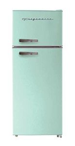 Frigidaire EFR753 Retro Apartment Size Refrigerator with Top Freezer - 2 Door Fridge with 7.5 Cu Ft of Storage Capacity, Adjustable Spill-Proof Shelves, Door & Crisper Bins, Mint