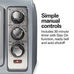 Hamilton Beach 6 Slice Countertop Toaster Oven With Easy Reach Roll-Top Door, Bake, Broil & Toast Functions, Auto Shutoff, Silver (31127D)
