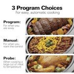 Hamilton Beach Portable 6 Quart Set & Forget Digital Programmable Slow Cooker with Lid Lock, Temperature Probe, Dishwasher Safe Crock & Lid, Stainless Steel (33969A)
