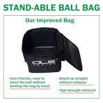 OLE ANDIGO Tennis Balls Hopper Tennis Ball Basket with Side Pockets Lightweight Tennis Ball Cart Holds 160 Balls, Portable Sports Teaching Cart with Wheels for Tennis Player (Tennis Ball Cart)