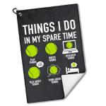 rofiowa Things I Do in My Spare Time Polyester and Cotton Blend Printed Tennis Towel, Funny Tennis Accessories Gifts for Men Women Boy Friends, Tenniss Lover Father's Day Christmas Birthday Gifts