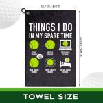 rofiowa Things I Do in My Spare Time Polyester and Cotton Blend Printed Tennis Towel, Funny Tennis Accessories Gifts for Men Women Boy Friends, Tenniss Lover Father's Day Christmas Birthday Gifts