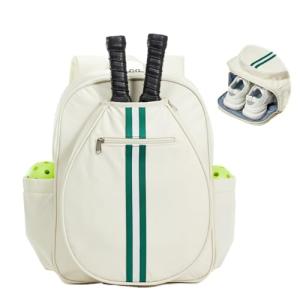 Pickleball Bag Backpack Fits 2 to 6 Paddles, Large Pickle ball Bags for Men and Women with Shoe Compartment and Fence Hook, Great Pickleball Gifts