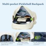 Pickleball Bag Backpack Fits 2 to 6 Paddles, Large Pickle ball Bags for Men and Women with Shoe Compartment and Fence Hook, Great Pickleball Gifts