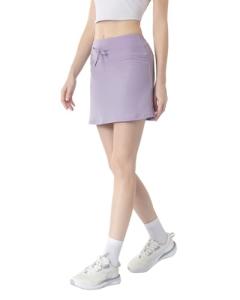 Leapstride Women's Athletic High Waisted Golf Skort with Multiple Functional Pockets (Capable of Holding a Phone and a Tennis Ball) for Active Women Pastel Lilac