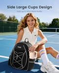 Sucipi Tennis Bag for Kids, Professional Youth Tennis Bag Backpack to Hold 2 Rackets, Tennis Christmas Gifts for Boys Girls, Black