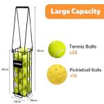 LIASTRON Tennis Ball Hopper Basket Pickleball Picker Upper Pickleball Ball Basket Pickup Hopper Retriever Collector for Balls for Easy Picking Metal Durable Portable Large Capacity Coaches Training