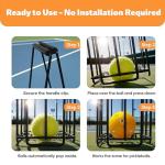 LIASTRON Tennis Ball Hopper Basket Pickleball Picker Upper Pickleball Ball Basket Pickup Hopper Retriever Collector for Balls for Easy Picking Metal Durable Portable Large Capacity Coaches Training