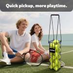 LIASTRON Tennis Ball Hopper Basket Pickleball Picker Upper Pickleball Ball Basket Pickup Hopper Retriever Collector for Balls for Easy Picking Metal Durable Portable Large Capacity Coaches Training