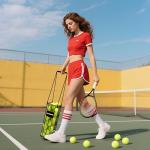 LIASTRON Tennis Ball Hopper Basket Pickleball Picker Upper Pickleball Ball Basket Pickup Hopper Retriever Collector for Balls for Easy Picking Metal Durable Portable Large Capacity Coaches Training