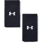 Under Armour Unisex-Adult 6-inch Performance Wristband 2-Pack , Black (001)/White , One Size Fits All