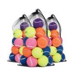 60 Packs Tennis Balls for Training and Pets, High Elasticity Practice Tennis Balls with Mesh Bag for Transport and Beginner Exercise, Durable Dog Playing Ball Set Multi-Pack Colored Balls Mixed Color