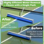 Montex Tennis Court Squeegee, Foam Tennis Sponge Roller, Lightweight Quick Clearing Tools for Tennis Basketball Sports Court, Silver