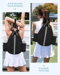 Sucipi Tennis Bag, Quilted Tennis Sling Crossbody Backpack, Water Resistant Tennis Racket Bags for Women Men, Suitable for Pickleball Tennis Badminton