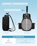 Sucipi Tennis Bag, Quilted Tennis Sling Crossbody Backpack, Water Resistant Tennis Racket Bags for Women Men, Suitable for Pickleball Tennis Badminton