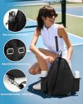 Sucipi Tennis Bag, Quilted Tennis Sling Crossbody Backpack, Water Resistant Tennis Racket Bags for Women Men, Suitable for Pickleball Tennis Badminton