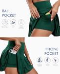 JoyGirl Pleated Tennis Skirt for Women with Shorts Athletic Golf Skort Workout Running Sports Skirts Skorts with Pockets (Dark Green,Medium)