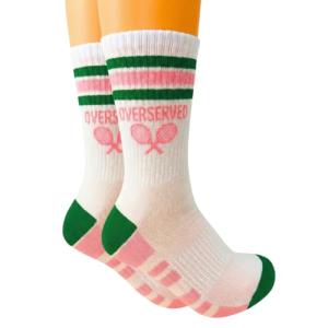 Super Fly Goods Performance Socks Men & Women Novelty Athletic Socks for Sports Golf Tennis Pickleball Yoga Unisex (Tennis Crew Pink)