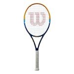 Wilson Profile Adult Recreational Tennis Racket - Grip Size 2 - 4 1/4", Blue/Orange
