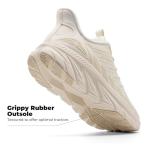 ALLSWIFIT Women's Slip On Walking Shoes Running Comfortable Tennis Breathable Non Slip Athletic Gym Workout Cross Training Fashion Sneakers,Size 7,Ivory,SARR034W