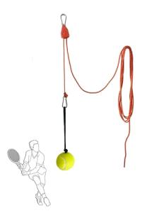 Teknigoo Tennis Swing Trainer with Pulley - Improve Swing & Develop Muscle Memory | Height Adjustable Practice Aid for Home/Court | Training Tools with 4m Rope for All Ages,Indoor/Outdoor Use