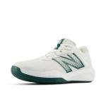 New Balance Women's 696 V6 Tennis Shoe, White/Marsh Green, 8.5 M