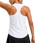 G Gradual Women's Workout Tank Tops Racerback Athletic Yoga Tops Loose Fit Sleeveless Running Gym Sports Shirts for Women(White,XS)