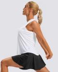 G Gradual Women's Workout Tank Tops Racerback Athletic Yoga Tops Loose Fit Sleeveless Running Gym Sports Shirts for Women(White,XS)