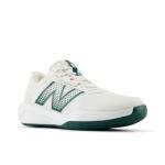 New Balance Women's 696 V6 Tennis Shoe, White/Marsh Green, 8.5 M