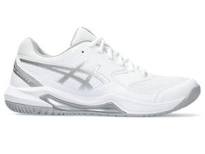 ASICS Women's Gel-Dedicate 8 Tennis Shoes, 8, White/Pure Silver