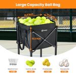 ShelfElites Premium Tennis Ball Hopper Cart - 160 Balls Capacity Pickleball Basket with Detachable Bag, Locking Wheels & Side Pockets for Training & Coaching - Heavy Duty & Multi-Sport-Ball Cart