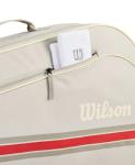 WILSON 2025 Team Tennis Racket Bag - Oats/Red, Holds up to 3 Rackets