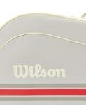 WILSON 2025 Team Tennis Racket Bag - Oats/Red, Holds up to 3 Rackets
