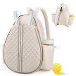 Mosthink Tennis Bag, Pickleball Bags for Women Water-Resistant and Machine Washable Tennis Racket Backpack, Lightweight Sports Bag for Pickleball, Badminton (White)