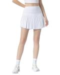 Women's Pleated Skort - High-Waisted, Built-in Dual-Pocket Shorts, UV Protection for Tennis & Daily Wear Bright White
