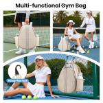 Mosthink Tennis Bag, Pickleball Bags for Women Water-Resistant and Machine Washable Tennis Racket Backpack, Lightweight Sports Bag for Pickleball, Badminton (White)