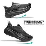 ALLSWIFIT Women's Road Running Shoes Cushion Tennis Shoes Non-Slip Comfortable Lightweight Gym Workout Athletic Arch Support Walking Sneakers Active5K,Size 8.5,All Black,AWUMRS2503