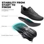 ALLSWIFIT Women's Road Running Shoes Cushion Tennis Shoes Non-Slip Comfortable Lightweight Gym Workout Athletic Arch Support Walking Sneakers Active5K,Size 8.5,All Black,AWUMRS2503