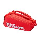 Wilson Super Tour Tennis Racket Bag - Red/White, Holds up to 6 Rackets