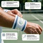 Super Fly Goods Sweatbands Pickleball Golf Tennis Great Gift or for Your Sports or Team (Tennis Wristband Set)