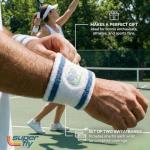 Super Fly Goods Sweatbands Pickleball Golf Tennis Great Gift or for Your Sports or Team (Tennis Wristband Set)
