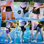 TOPJUM Tennis Ball Holder, Pickleball Holder Bag for Women, Men & Teens, Ball Pouch, Mesh Waist Hip Bag Carrier, Easy Holding 6-8 Pickle Balls or Tennis, Versatile Accessories & Gifts