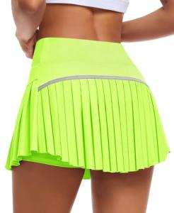 JoyGirl Pleated Tennis Skirt for Women with Shorts High Waisted Golf Skort Mini Skirt Workout Athletic Skorts Skirts with Pockets (Light Green,Small)