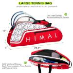 UNIHIMAL Tennis Bag for Men Women Holds 3 Rackets， Large Capacity Racquet Bags with Protective Pad, Removeable Shoulder Strap
