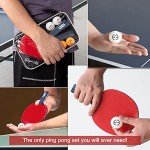 Glymnis Ping Pong Paddles Set of 4 Table Tennis Rackets with 8 Balls, Storage Case for Indoor Outdoor Table Tennis Paddle Game Accessories