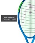 HEAD Ti. Conquest Tennis Racket - Pre-Strung Head Light Balance 27 Inch Racquet - 4 3/8 in Grip,Blue